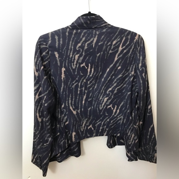 HAUTE Hippie Womens Animal Print Open Front Lined Asymmetrical Blazer Size 8 - Picture 10 of 16